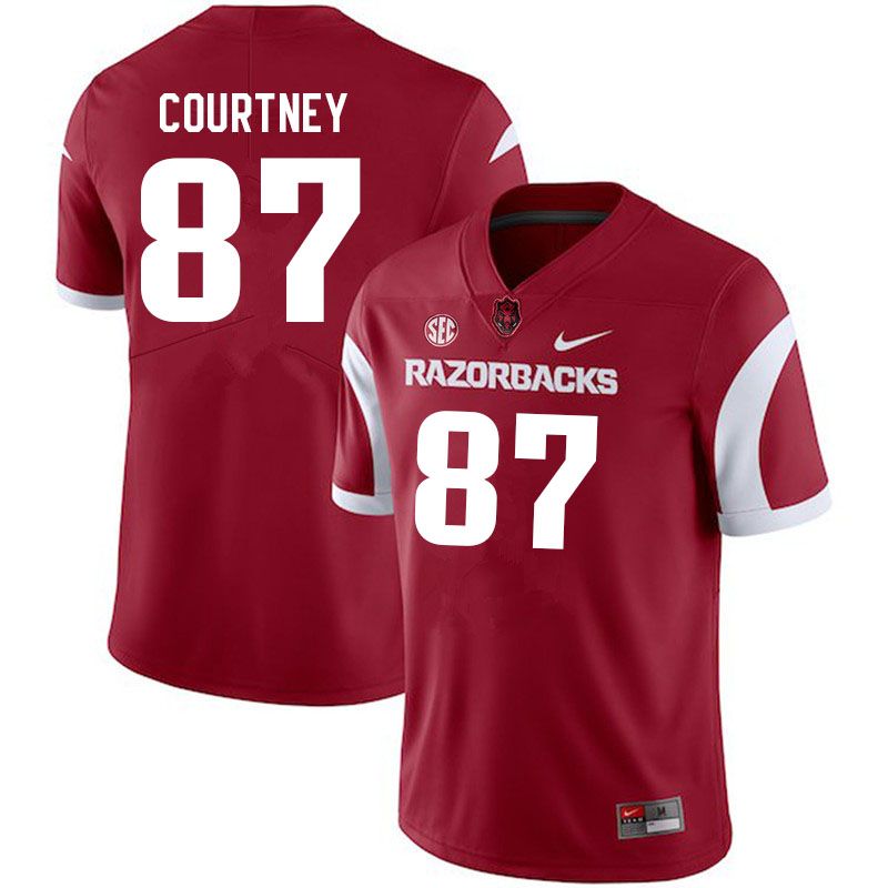 Men #87 Dax Courtney Arkansas Razorbacks College Football Jerseys Sale-Cardinal